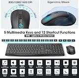 KOORUI Wireless Keyboard and Mouse Combo UK Layout Full Size Keyboard view 2