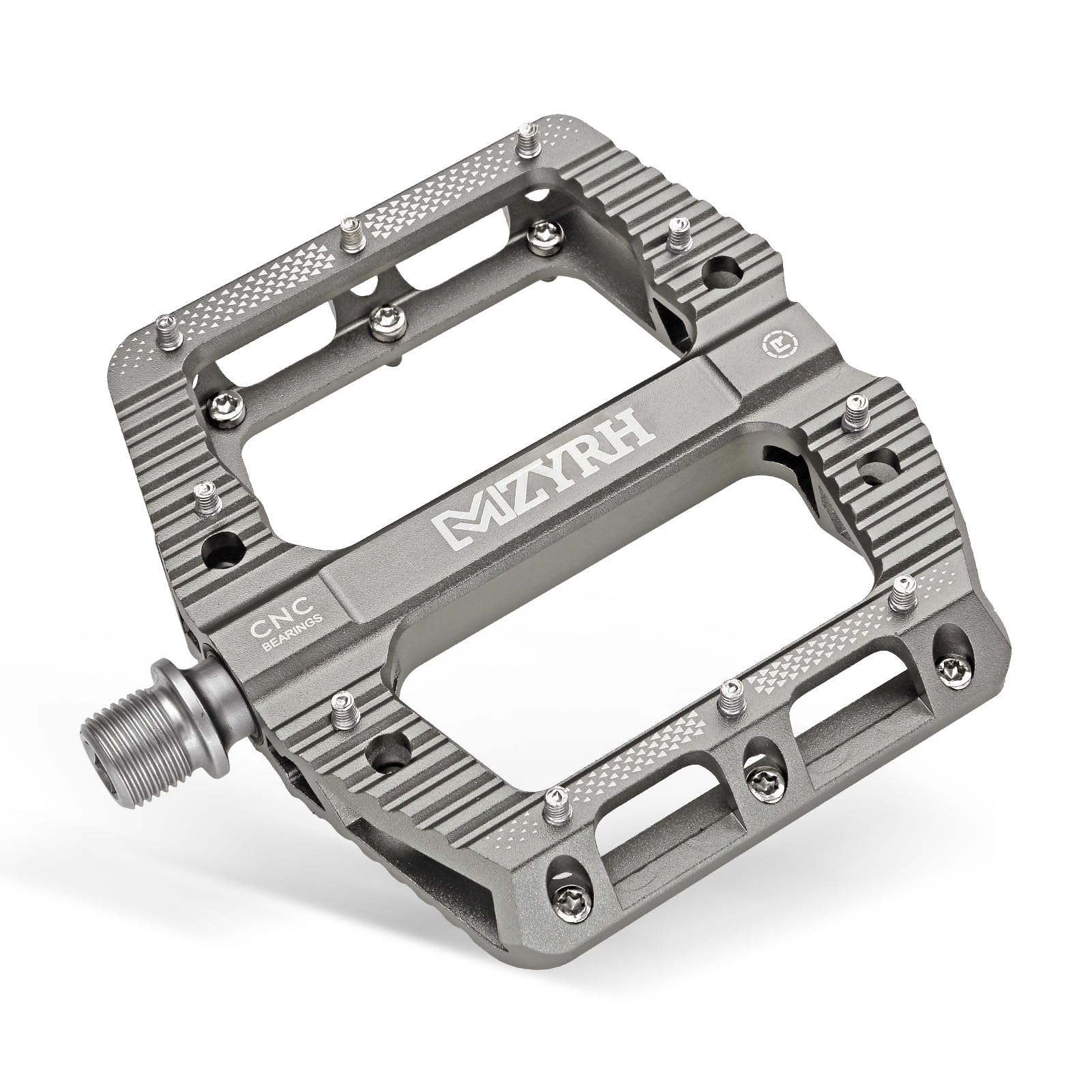 MZYRH MTB Pedals Mountain Bike Pedals with 3 Sealed Bearings, 9/16 Inch Bicycle Pedals, Non-Slip Lightweight Aluminium Alloy Bicycle Platform Pedals for Mountain Bike, Road Bike (Silver)