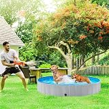 Yaheetech PVC Foldable Pet Pool Extra Large 180x30cm Grey view 2