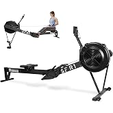 Fitvids Air Rowing Machine for Home, 10-Level Adjustable Resistance Professional Indoor Rowers, Commercial Row Machines with LCD Display, Transport Wheels, Comfortable Seat, Adjustable Device Holder