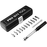 PRO BIKE TOOL Bike Torque Wrench Set - 1/4 Inch Drive, 2.2-16.9 Nm | 20-150 in-lb, Allen &amp; Torx Bits, Extension Bar, Protective Storage Case