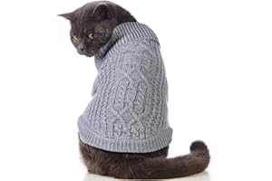 Jnancun Cat Sweater Turtleneck Knitted Sleeveless Cat Clothes Warm Winter Kitten Clothes Outfits for Cats or Small Dogs in Co
