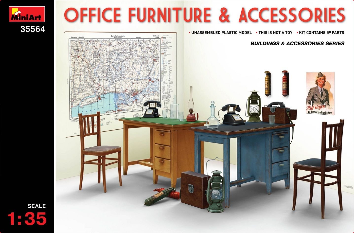 Miniart 1:35 - Office Furniture and Accessories