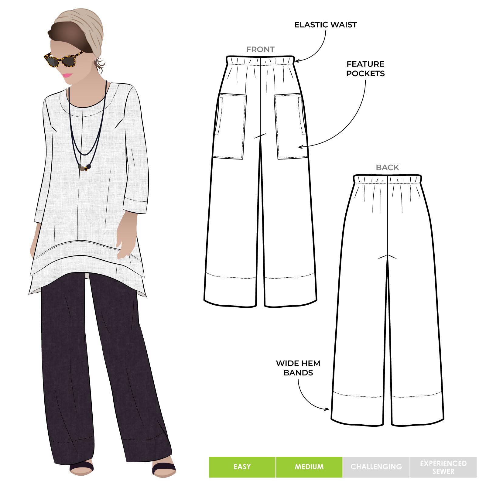 Style Arc Sewing Pattern - Daisy Designer Pant (Sizes 18-30)