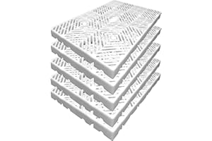 LXSEHN Plastic Pallet, 5pcs 23.6x15.7x2IN White Waterproof Storage Grid Pad, Lightweight Nestable Floor Pallets, HDPE Breathable Grids Article Racks for Garage Supermarket Basement