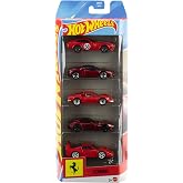 Hot Wheels 5-Pack of Ferrari 1:64 Scale Cars | Officially Licensed Set of 5 Die-Cast Ferrari Vehicles for Play or Display, Collectible