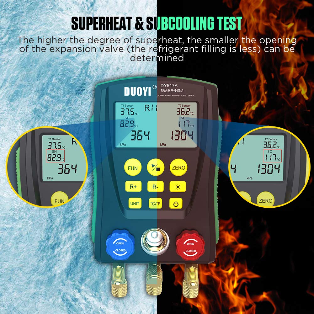 MRCART00L L302 Digital Manifold Gauge Set For HVAC Refrigeration R134a R22 R410a