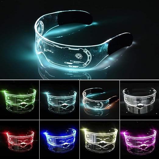 XIAMUSUMMER Cyberpunk Brille – Neonbrille – Cyberpunk LED Visier Brille