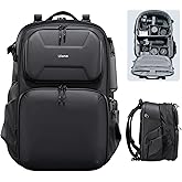 ULANZI BP10 35L Hardshell Camera Backpack, Professional Splash-proof Photography Camera Case Anti Theft Travel f Photographers Unisex Drone DSLR Mirrorless Camera Lens Tripod Holder 17'' Laptop Black