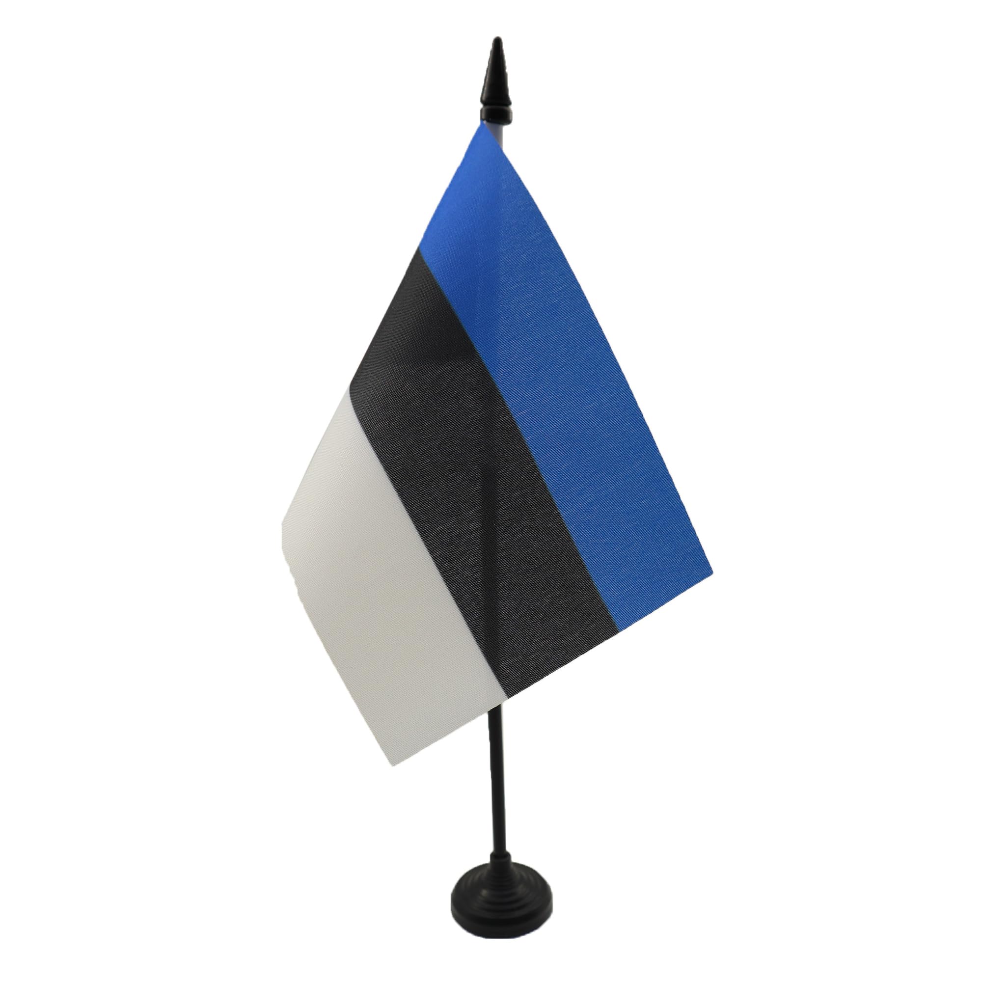 AZ FLAG - Estonia Table Flag 4'' x 6'' - Estonian Office Mini Banner 100% Polyester 15 x 10 cm - Mini Desk Flag with 10'' Pole and Black Plastic Base — image 1