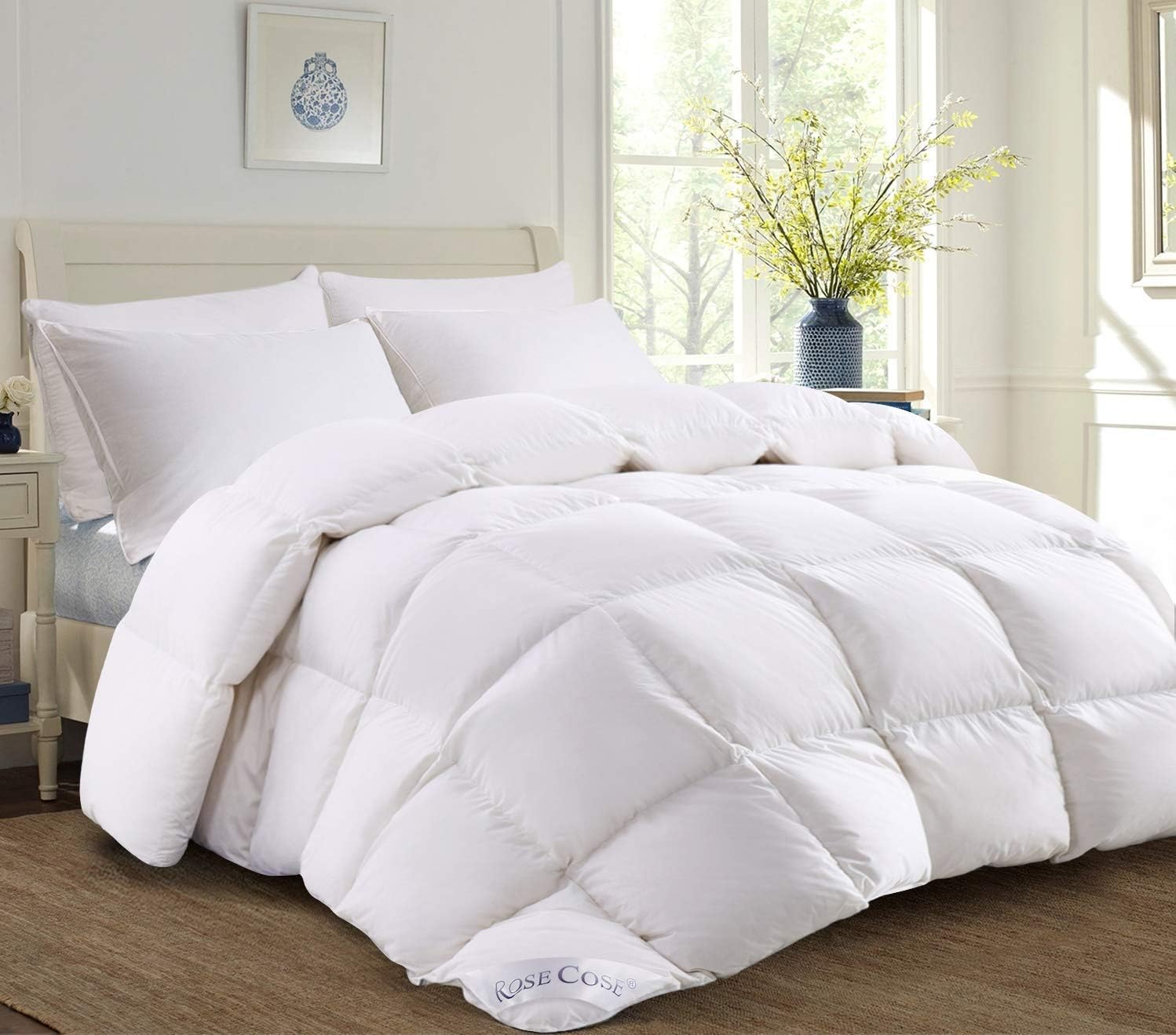 ROSECOSE Goose Down Duvet Double 10.5 Tog 100% Cotton Anti Dust Mite & Down Proof Fabric Duvet Insert Quilt Anti allergenic All Seasons Duvet