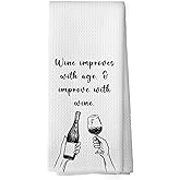 XPH Funny Wine Bar Kitchen Dish Towels, Wine Lovers Gifts for Women Friends, Bartender Gifts for Women Men Hand Towels Kitchen Bathroom Tea Towels Decorations, 16x24inch