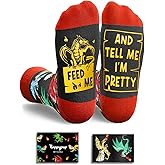 HAPPYPOP Funny Socks for Men Women - Cat Dinosaur Raccoon Gifts, Shark Bear Pig Dragon Socks