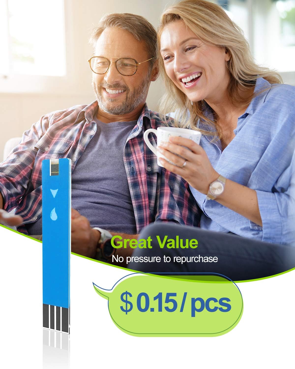 AUVON Blood Glucose Test Strips (150 Count) for use with AUVON DS-W Diabetes Sugar Testing Meter (No Coding Required, 2 Box of 75 Each): Health & Personal Care