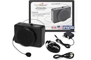 Voicebooster Speak Out Personal Voice Amplifier – Rechargeable Portable Megaphone Speaker & MP3 Player with Microphone Headset for Teachers, Tour Guide, Presentations – 20watt Power Amplifier - MR2300
