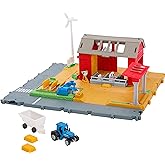 Matchbox Toy Car &amp; Playset, Action Drivers Farm Adventure with 1:64 Scale Tractor &amp; Trailer, 2 Hay Bales &amp; Detachable Goat, Horse &amp; Cow Figures &amp; Sounds