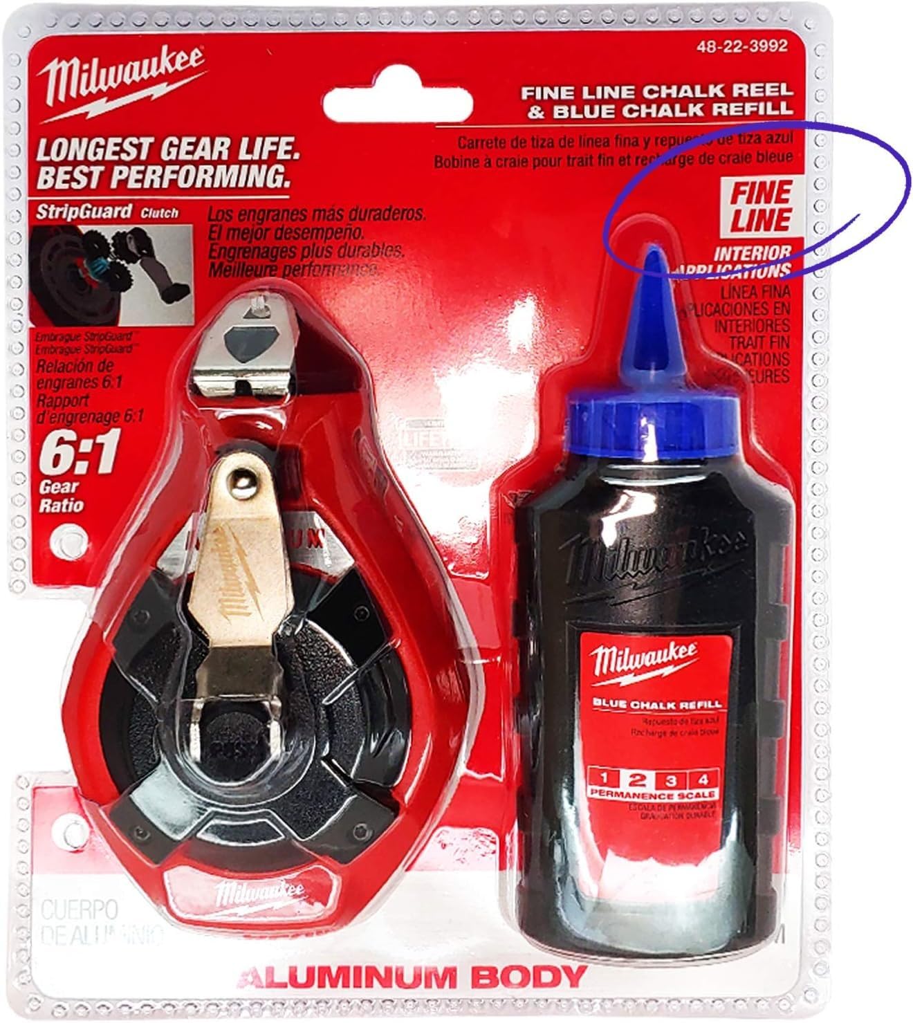 Milwaukee Elec Tool 48-22-3992 Chalk/Rl Set F in