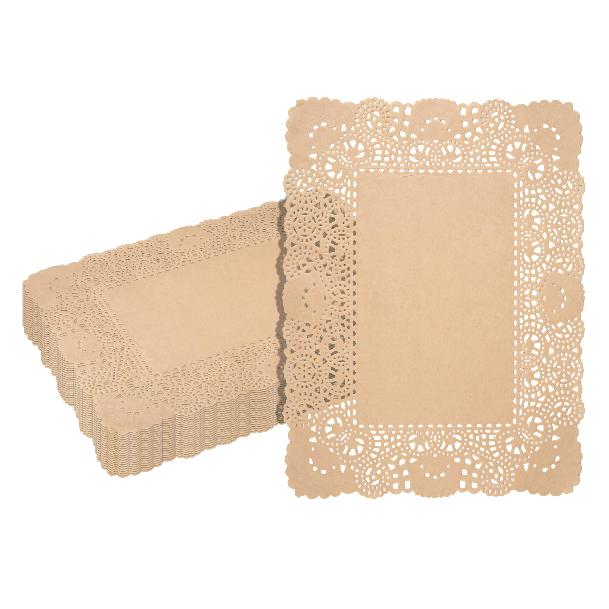 Restaurantware-Pastry Tek 15.75 x 12 Inch Paper Lace Doilies, 4000 Rectangle Disposable Table Doilies – Elegant Lace Finish, Long Lasting, Kraft Paper Lace Doilies, for Pastries, Cupcakes, Desserts