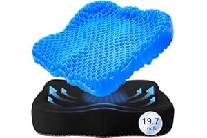 TSMERTOR Thicken 19.7in Seat Cushion Gel, Large Cooling Seat Cushion for Long Sitting, Cushion for Wheelchair, Pressure Relief Cushion Seat for Office Chair, Chair Seat Pads for Car Desk Chair Kayak Stadium