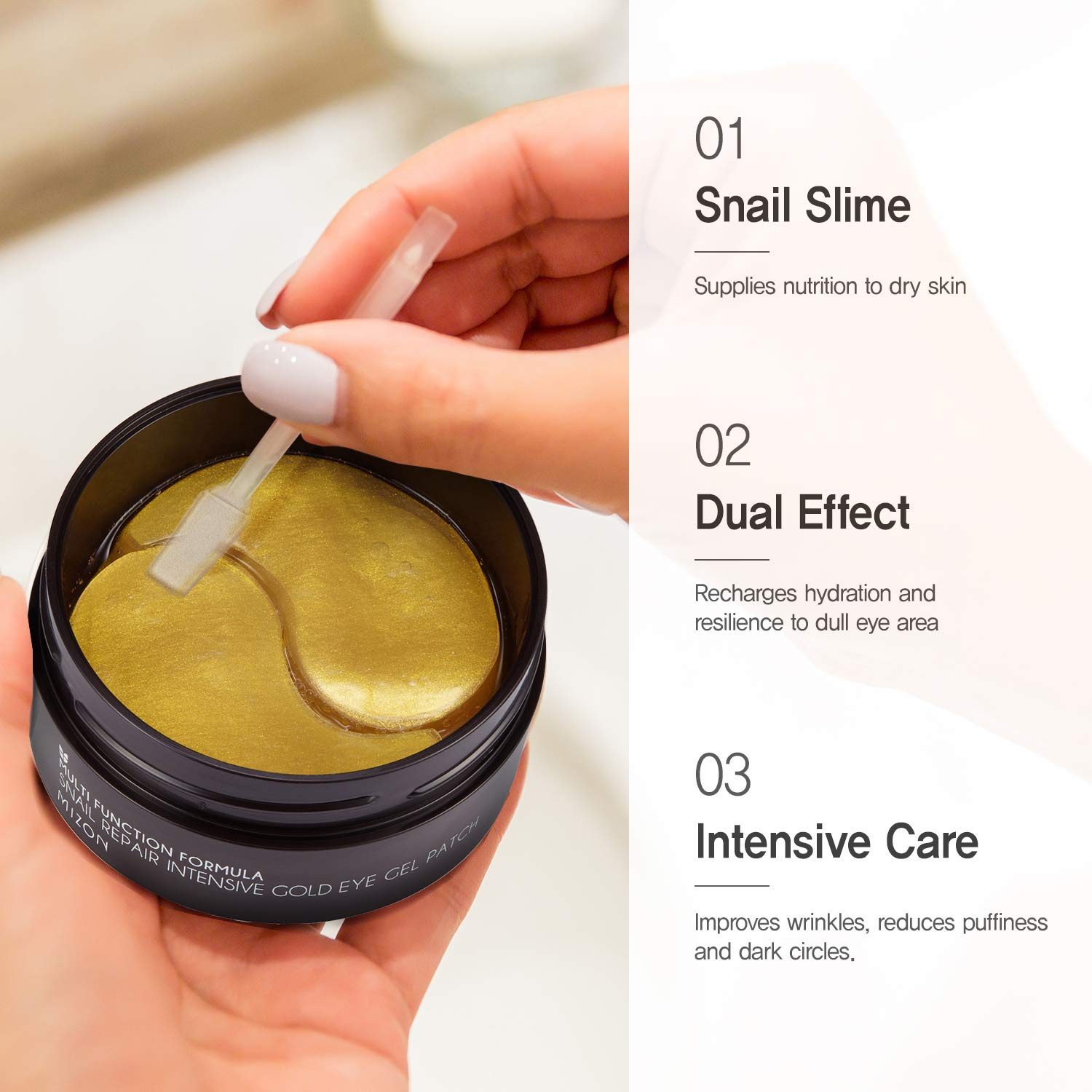 Under Eye Collagen Patches Eye Masks with 24K Gold and Snail, Eye Gel Treatment Masks for Puffy Eyes, Eye Pads for Dark Circles, Under Eye Bags, Anti Wrinkle, Moisturizing Improves Elasticity 30 PAIRS : Beauty