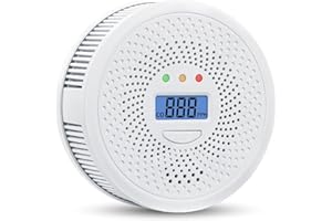 HUIDEONNE Carbon Monoxide Detector,CO Gas Monitor Alarm Detector,A Loud Alarm,CO Sensor with LED Digital Display for Home,Depot,Wall-Mounted Boiler Bathroom, Bedroom