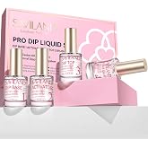 SAVILAND Dip Powder Liquid Set HEMA-free for Dip Nail Kit 0.5oz 10 Pcs | Dip Base Top Coat Activator Brush Saver with Nail File Manicure Tools, No Curing Needed, Long-lasting, DIY Home Salon Quality