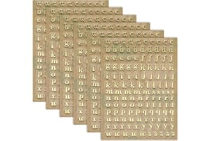 uxcell 6 Sheets Letter Stickers 0.12" 3D Mini Letter Metal Self Adhesive Alphabet Stickers for Scrapbooking DIY Poster Craft 