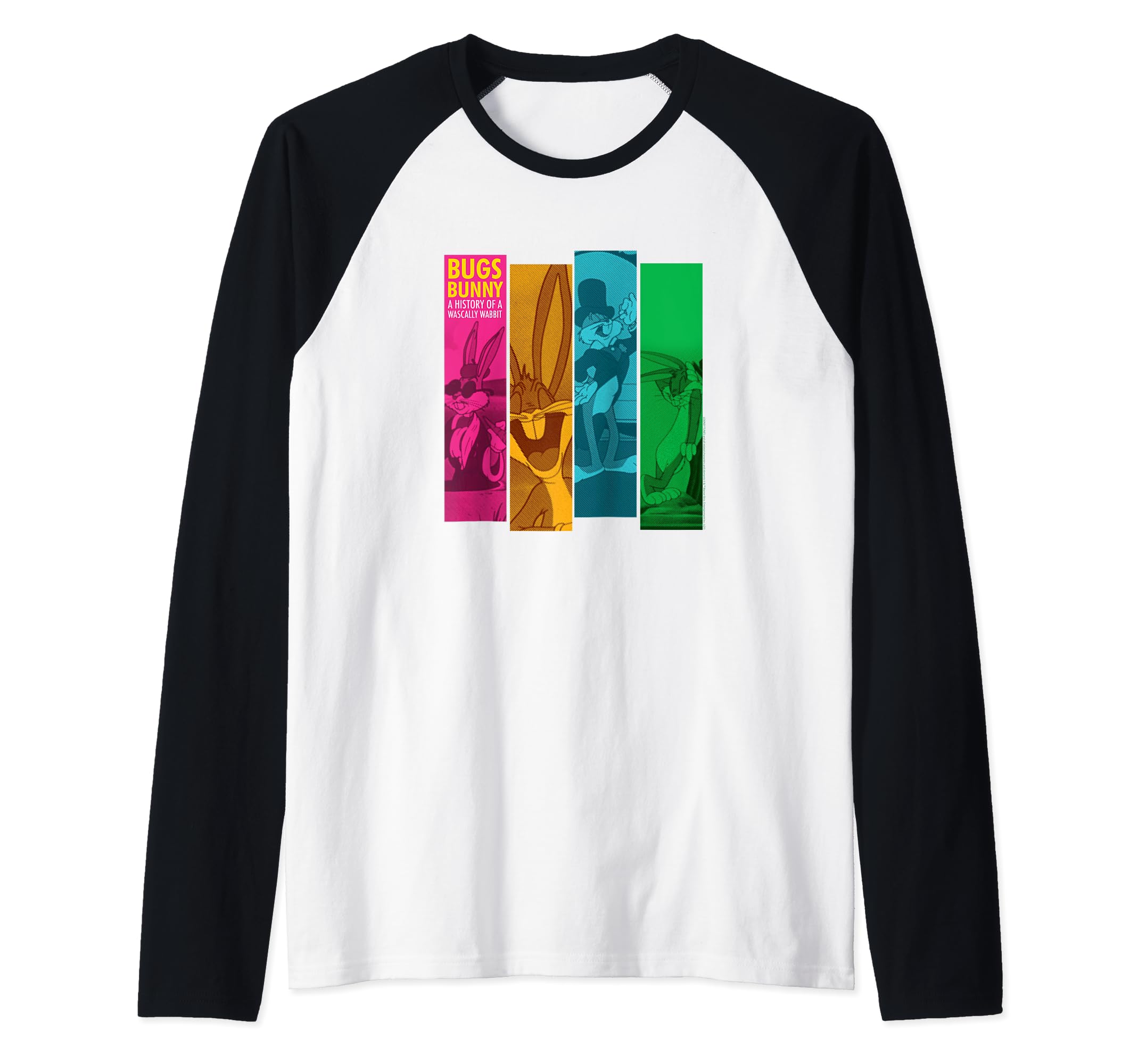 Looney Tunes History Of Wascally Wabbit Raglan Baseball Tee