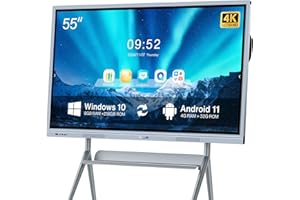 JYXCN Smart Board Collaboration Hub, 55" Digital Interactive WhiteboardDisplay with 4K Touchscreen, Windows 11 & Android 10 Dual System,Electronic Smartboard for Classroom Office Home