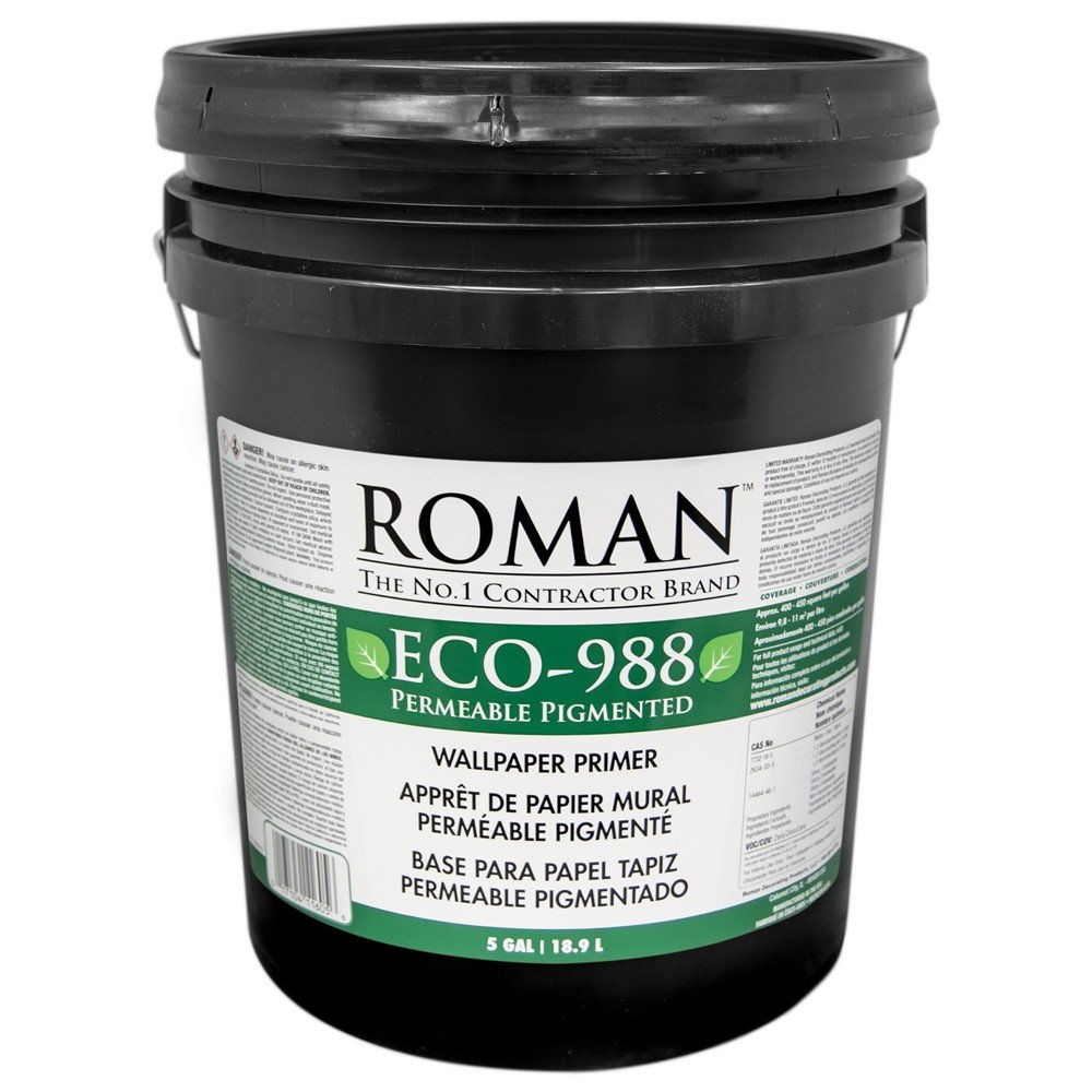 Roman 011601 ECO988 5 gal Pigmented Wallpaper Primer Roman Decorating