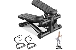 Sweetcrispy Mini Stair Steppers with Resistance Bands for Exercise at Home, Portable Exercise Twist Stepper Machine for Full 