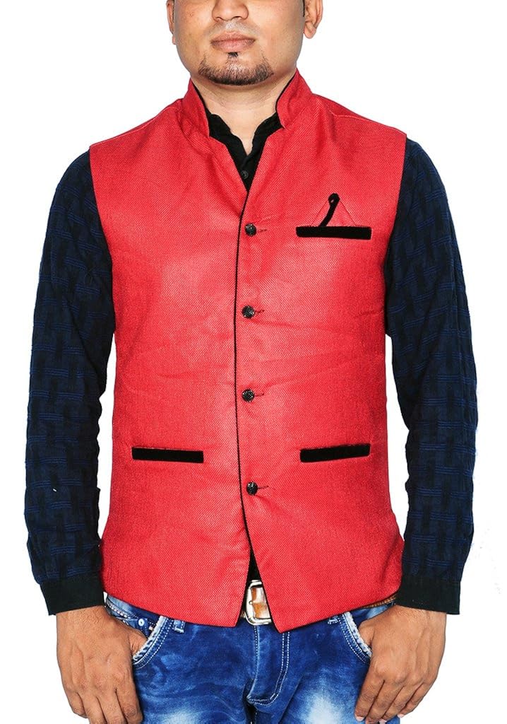 limitless men's men's jute modern fit modi/nehru jacket (9 colors)
