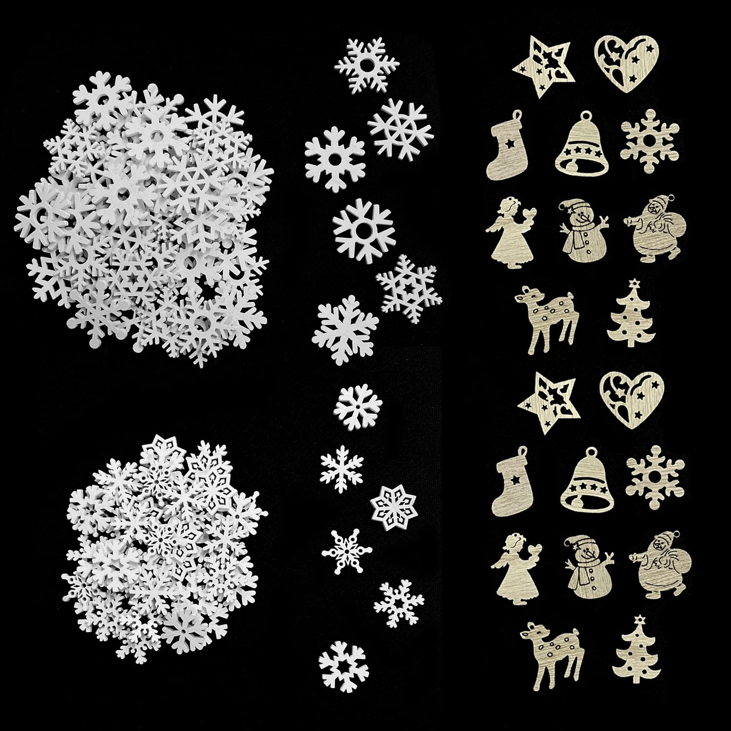 150 pieces of Christmas decoration snowflakes, DIY accessories, Christmas tree decorations, mini winter decorations, handmade creative materials, suitable for Advent wreaths, windows