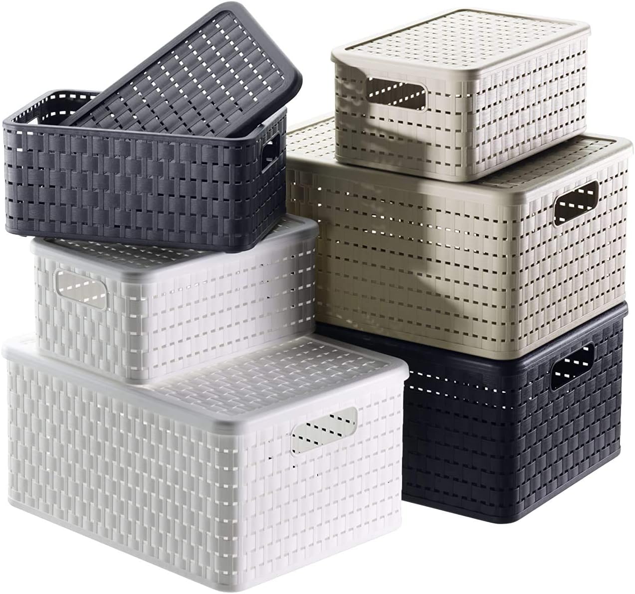 Rotho, Country, Storage box 6 l in rattan-look A5, Plastic (PP) BPA white, A5/6l (28,0 x 18,5 x 12,6 cm), box A5 / 6 L - Image 3