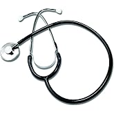 Labtron Lightweight Single Head Stethoscope, Blood Pressure Medical Monitoring Kit, Black, 300DLX