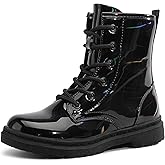 shoeslocker Girls Ankle Boots with Side Zipper & Lace Up – Stylish Comfort Shoes with Glitter for Toddlers Little Kids & Big Kids