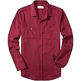 EOUOSS Men's Flannel Shirts Long Sleeve Button Down Shirts for Men Regular Fit Casual Shirt Jacket with Pockets