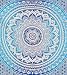 Aakriti Gallery Montreal Tappassier Ombre Indian Wall Hanging Hippie Mandala Tapestry Bohemian Bedspread Ethnic Dorm Decor, Blue primary