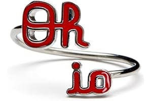 Stone Armory Ohio State Buckeye Jewelry for Women - Script Oh-io Ring - Hypoallergenic and Adjustable Sizes 5-12 - Ohio State Rings for Women