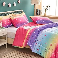 Yogeneg Colorful Polka Dots Kids Comforter Sets