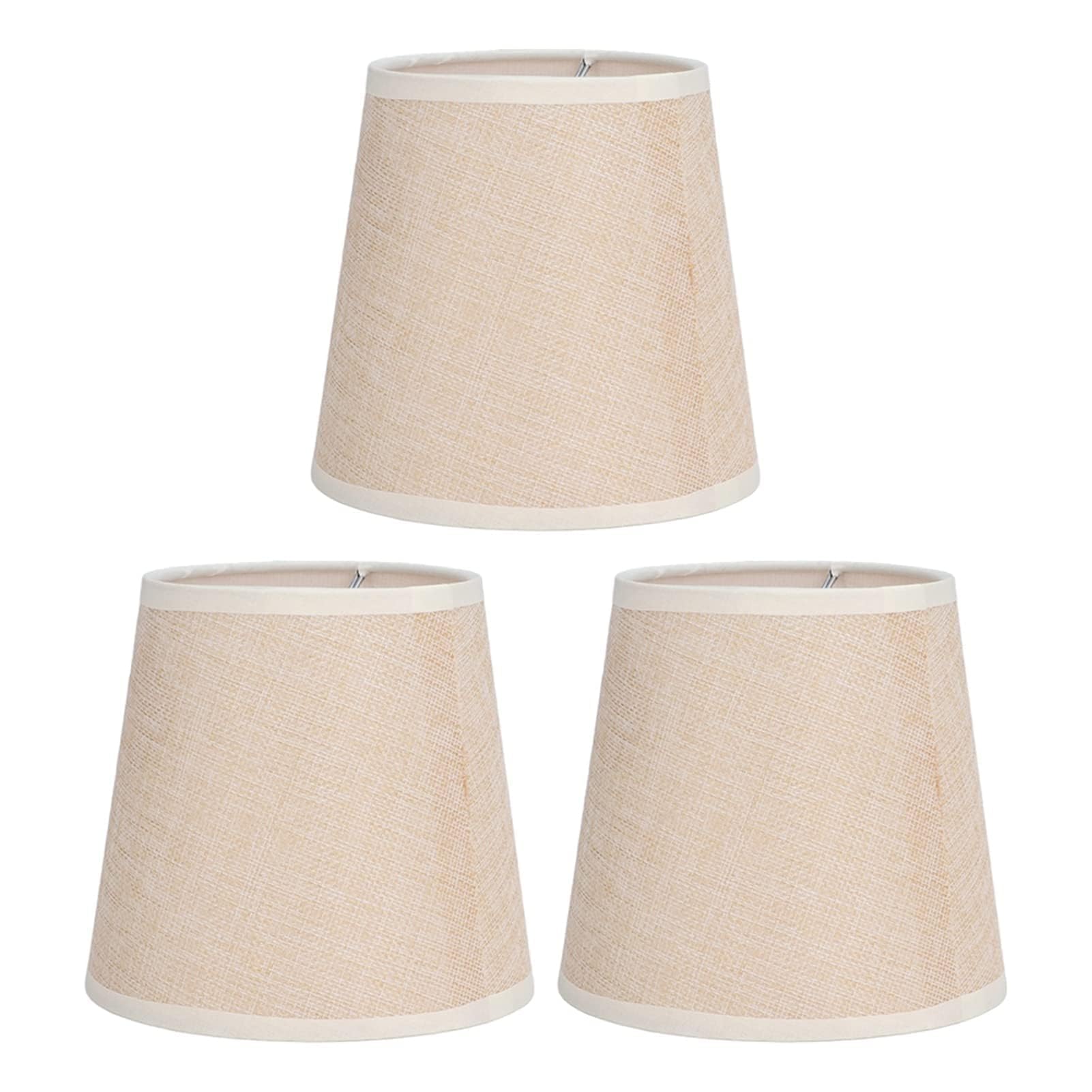 Chandelier Lamp Shade, 3PCS Small Lamp Shade Clip on Chandelier Shades, Fabric Lampshade Replacement, Small Lampshades for Bedside Table Lamps