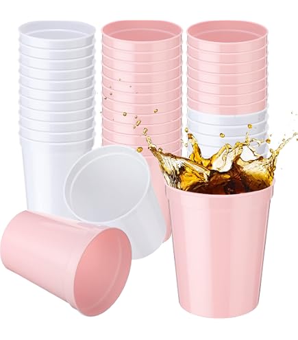 Amazon.com: PartyPrints 16 oz Reusable Blank Plastic Cups, Pack of 100  (Metallic Silver), Colored Plastic Drinking Cups, Food-Grade Party  Stackable Water Cups for Parties, Weddings, Events or DIY Projects : Home &
