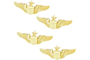 TOSTMRKS 4-Pack Gold Wing Pilot Airplane Pin - Alloy Metal Clasp Pin for Jackets, Uniforms, Hats - Shiny Look, Easy to Use, Perfect for Flight Schools, Pilots, and Graduation