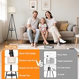 OUTON Solid Wood Tripod Floor Lamp with Remote—Dimmable 4 Color Temps, Timer view 5