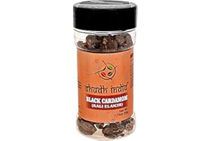 Shudh India Black Cardamom Pods (Kali Elachi) Whole Indian Spice ~ Natural | Vegan | Gluten Friendly | NON-GMO | Indian Origin ~ Smokey | Tsaoko | Cao Guo | Bach Dan Khau | Badi " (Black Cardamom)