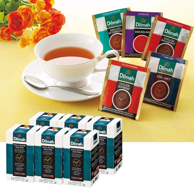 Amazon ディルマ Dilmah 紅茶 ティーバッグ バラエティパック 5種アソート 6箱セット 賞味期限 4月18日 インド モルディブ 輸入飲料 ドリンク 紅茶 ディルマ Dilmah 紅茶 通販