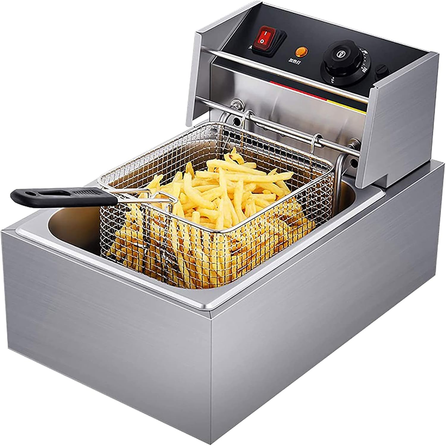 Electric fryer, large stainless steel fryer, commercial electric catering kitchen machinery