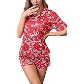 Pajamigols Christmas Pajamas for Women Set 2 Piece Cute Pjs Short Sleeve Button Down lounge sets Soft Holiday Loungewear