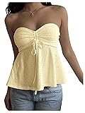 Milumia Women's Eyelet Embroidery Tie Front Ruched