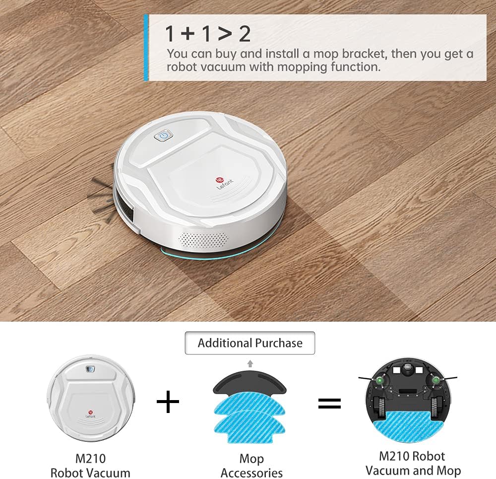 Lefant M210 Robot Vacuum Cleaner, 1800Pa Strong Suction, Slim, Quiet, Automatic Self-Charging Robotic Vacuum, Wi-Fi/App/Alexa/Remote Control, Ideal for Pet Hair Hard Floor and Low Pile Carpet -